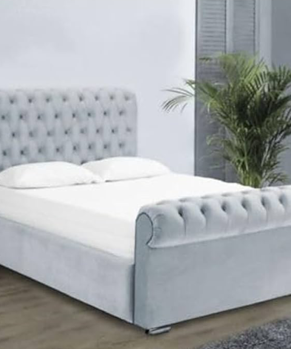 Fabric Finish Elegant sleigh beds With Extra Comfort